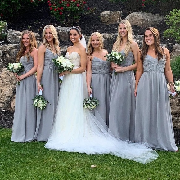 Slate Blue Bridesmaids Dress - Picture 5 of 6